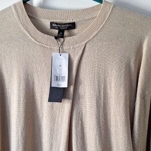Banana Republic Womens Light Camel Crewneck Sweater